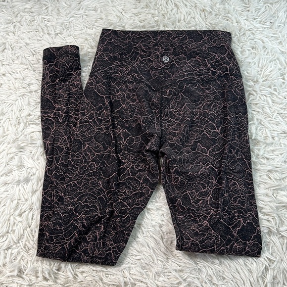 Lululemon Align Pant *Full Length 28" Lacescape Spanish Rose Black - Picture 3 of 5